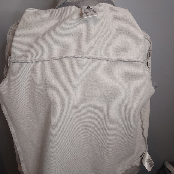 Adidas Women's Grey Climalite Workout Track Zip Jacket Size Large - Picture 7 of 9